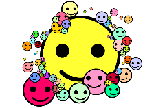 The  exemplifies a visual meme. Anyone who has seen a smiley can copy, reproduce, or modify it and then show to others.